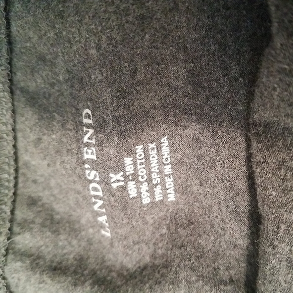 Lands End Stretch 1X Gray Leggings W/ Wide Waist Band - Picture 3 of 8
